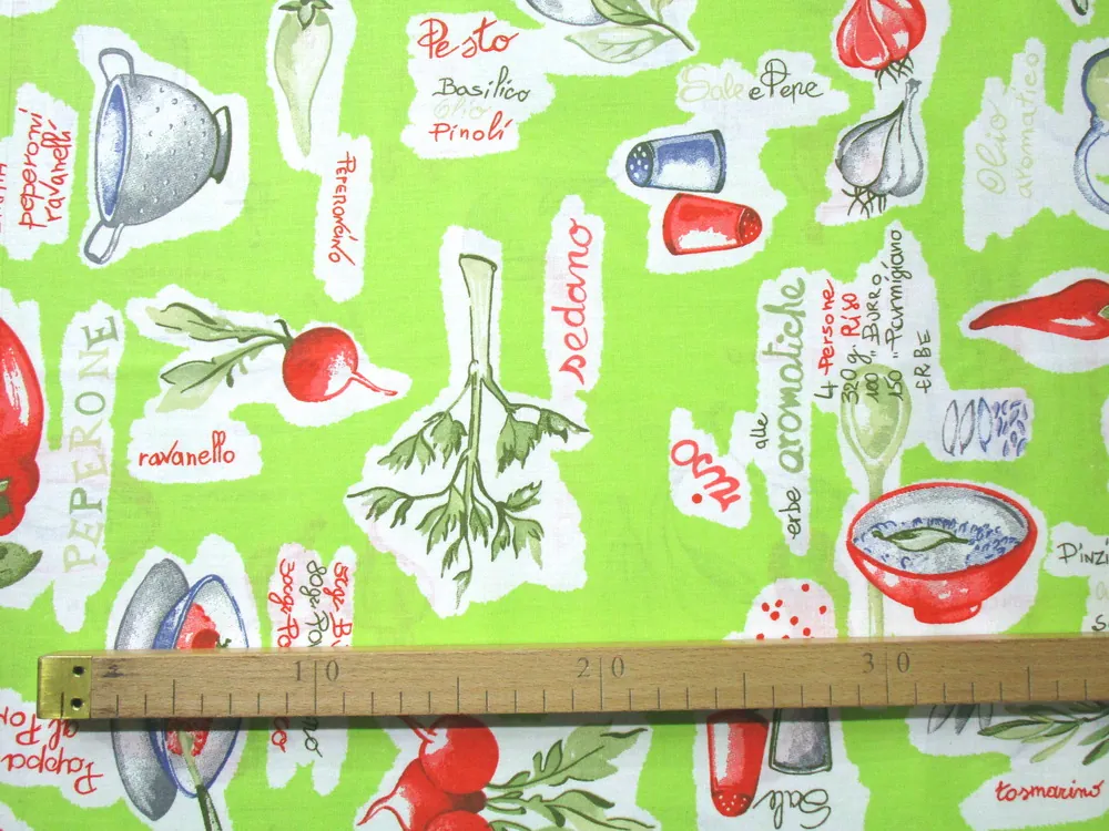 Bavlna zelená "kuchyňa"