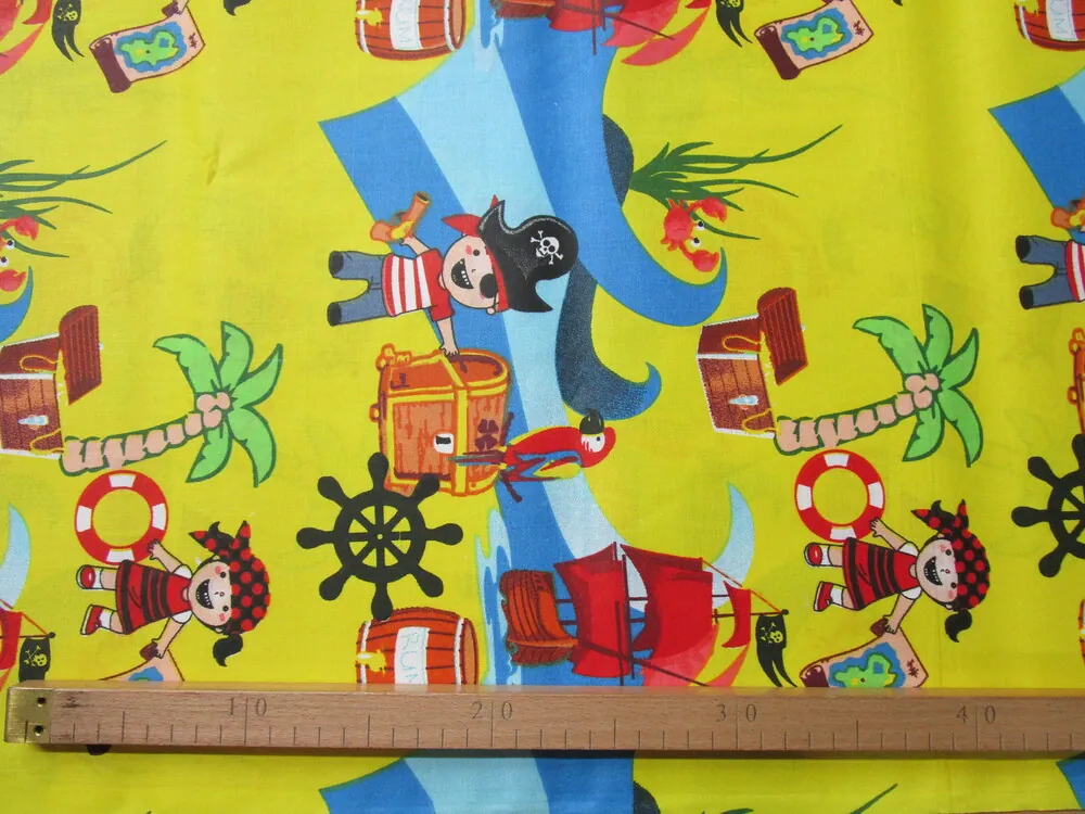 Bavlna žltá "piráti"