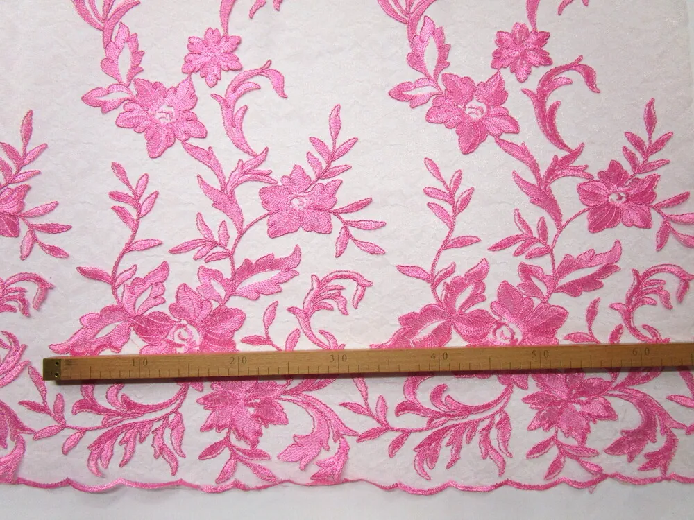 Krajka ružová "kvety, listy"