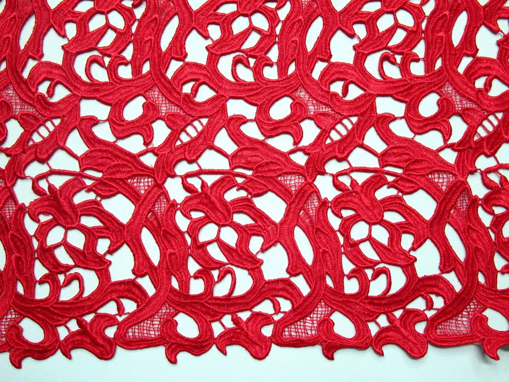 Krajka Dubaj červená "ornamenty"