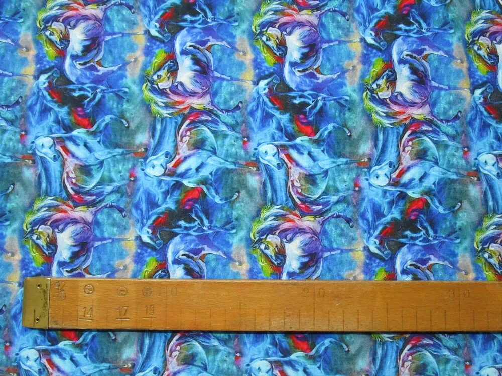 Úplet tyrkysovo-modrý "kone" - digitálna tlač