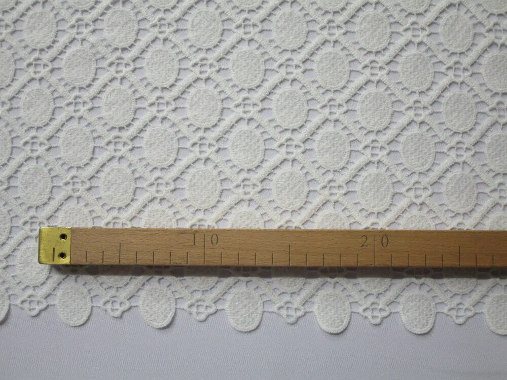 Krajka bavlnená smotanová "oválik, mriežka" 