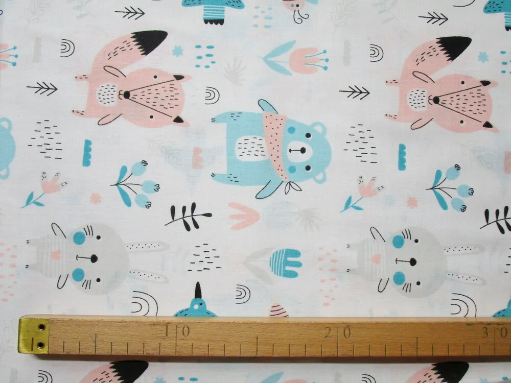 Bavlna biela "zvieratká" 