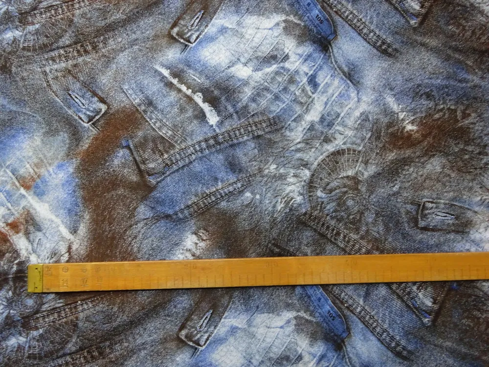 Úplet modro-hnedý "imitácia rifloviny"