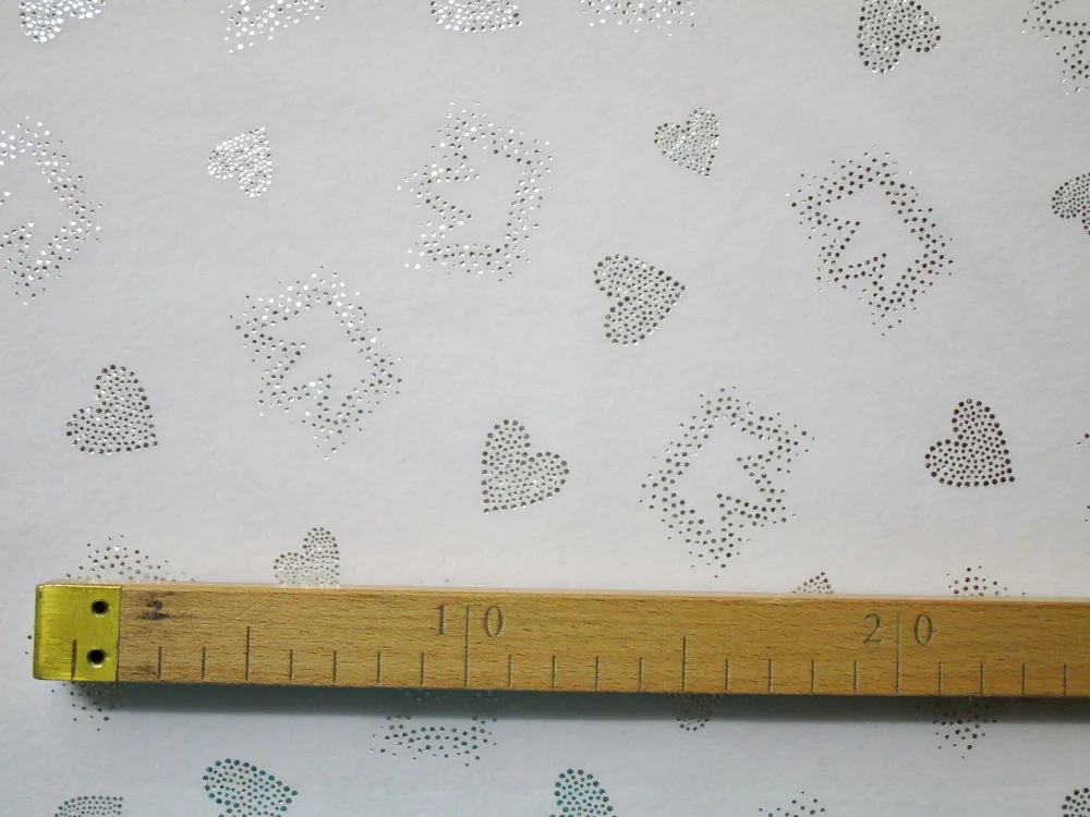 Fleece biely "strieborná korunka a srdiečko"