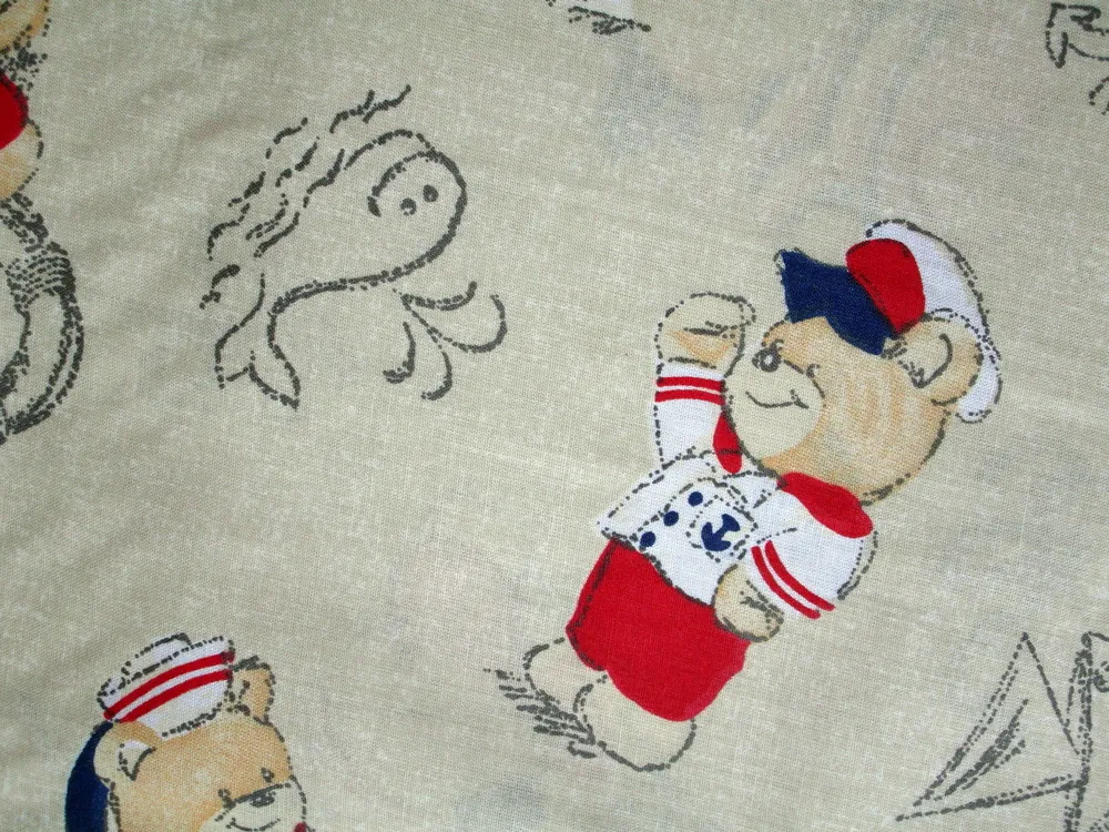 Bavlna béžová "macko námorník" 