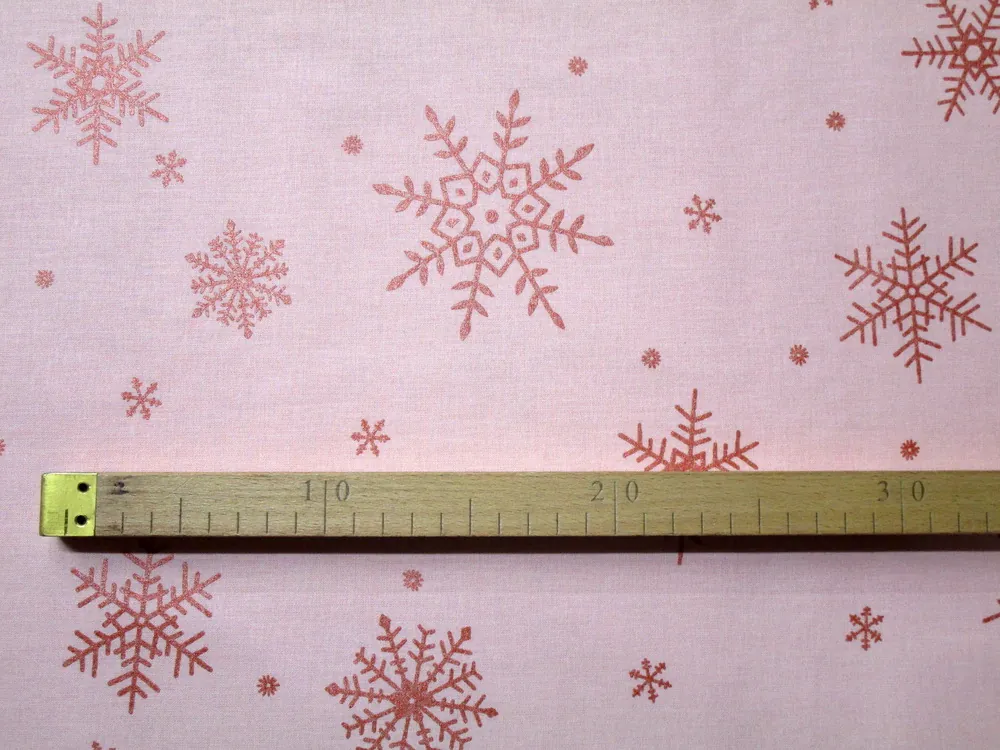 Bavlna ružová "lesklé vločky" - certifikovaná