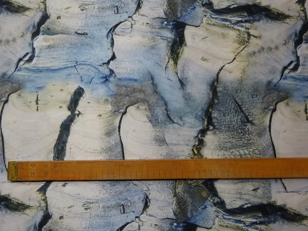 Hodváb béžovo-zelenkavo-modrý "mramor" 