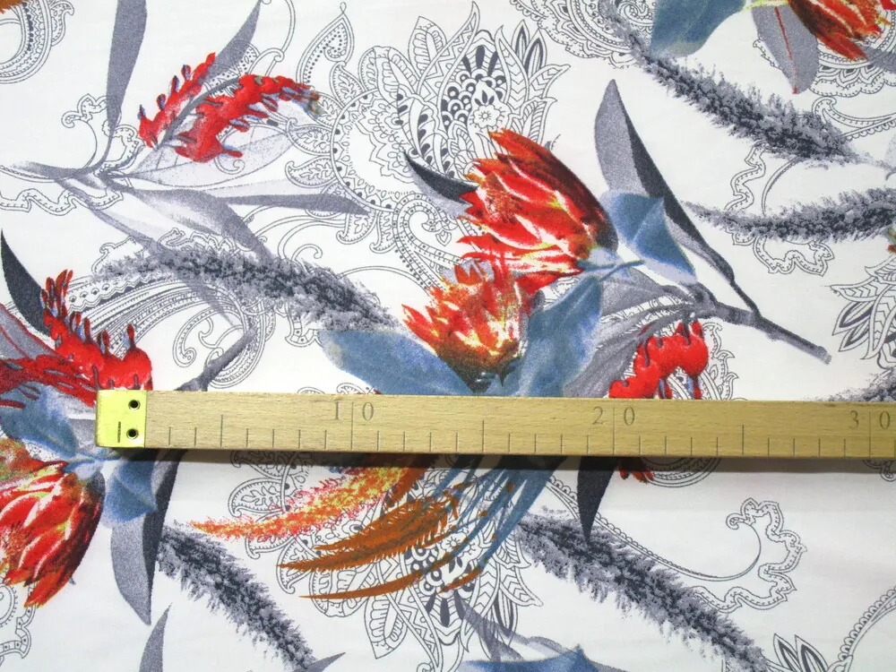 Šatovka smotanová "kvety, kašmírový vzor"