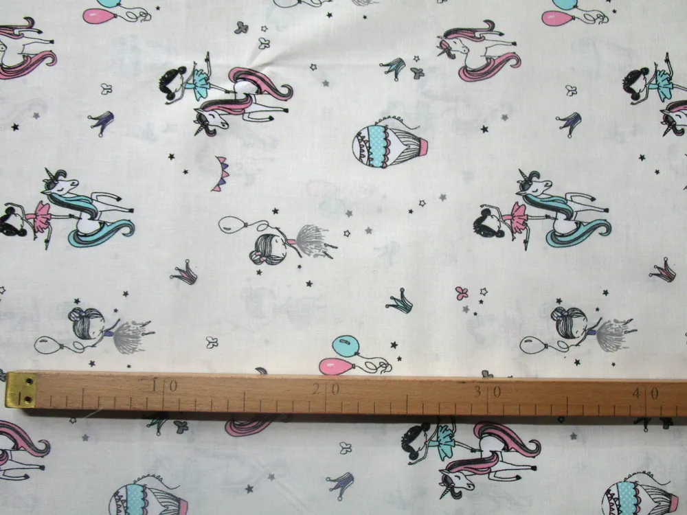 Bavlna smotanová "baletka, jednorožec"