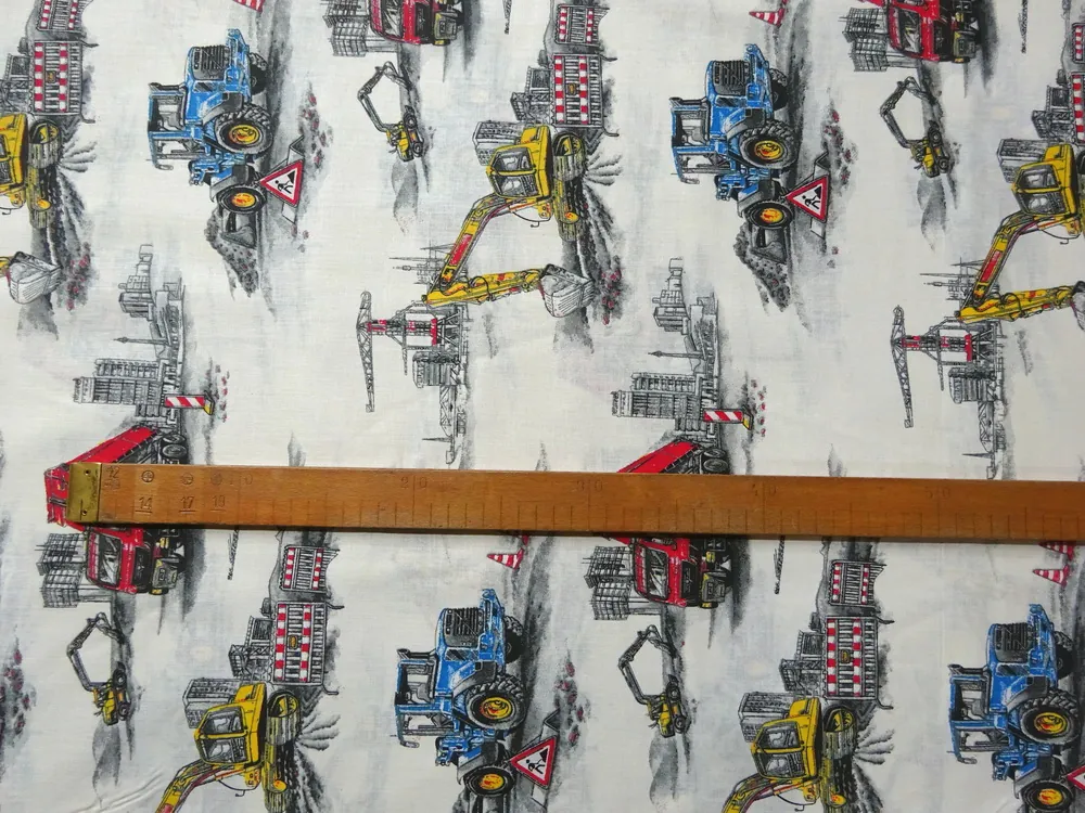 Bavlna maslová "stavebné vozidlá" 