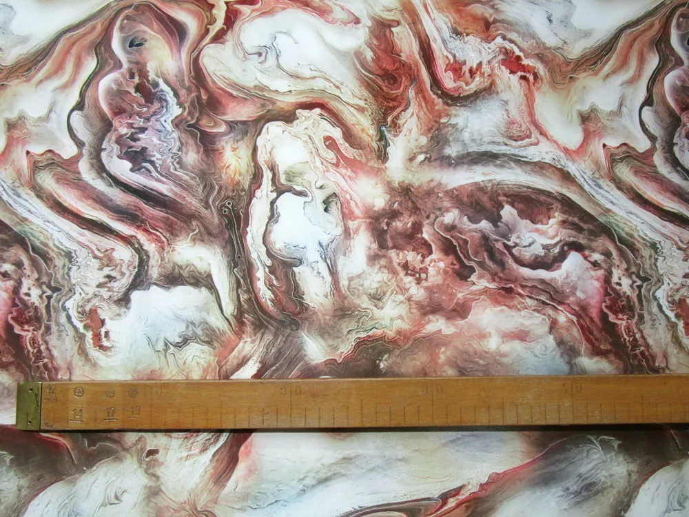 Hodváb zemité farby "rozpitý vzor"