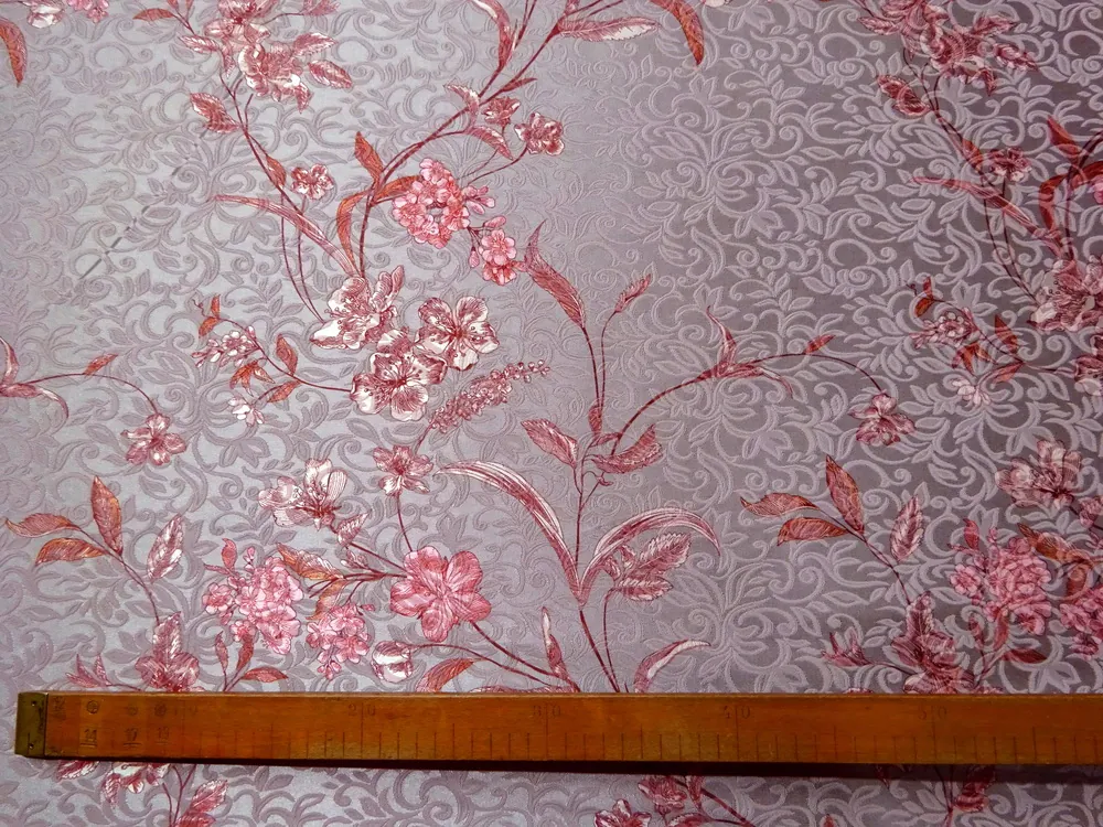 Žakard staroružový "kvety, plastický vzor"