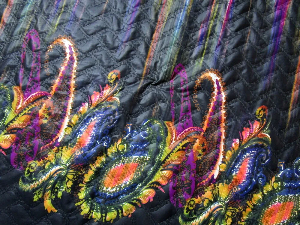 Bundovina čierna "kašmírový vzor" - bordúra jednostranná