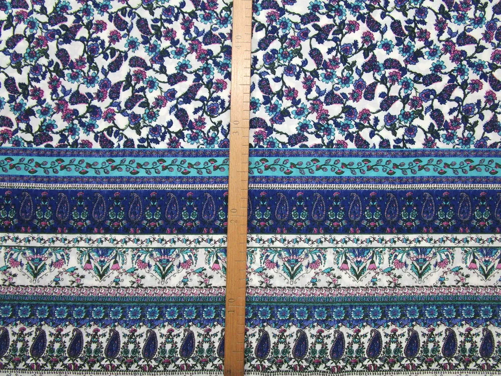 Šatovka smotanová "ružovo-fialový vzor" - bordúra jednostranná