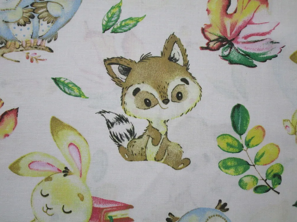 Bavlna biela "zvieratká" 