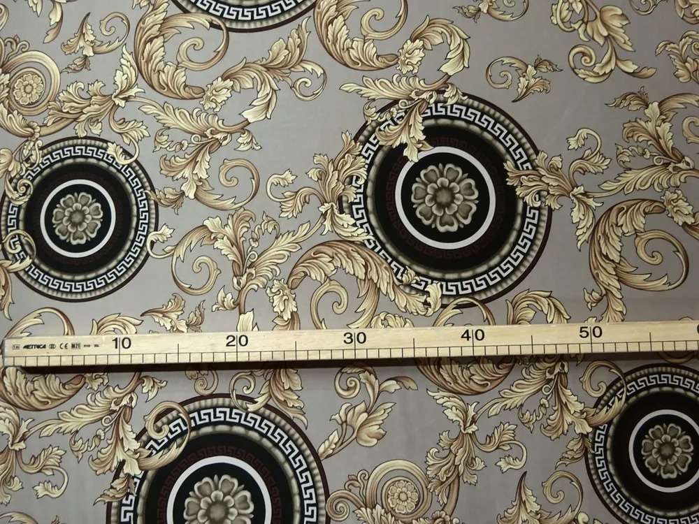 Hodváb béžový "béžovo-hnedý vzor" 