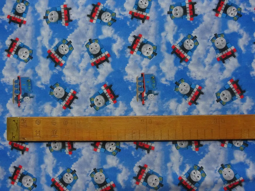 Úplet modrý "mašinka Tomáš" - digitálna tlač 