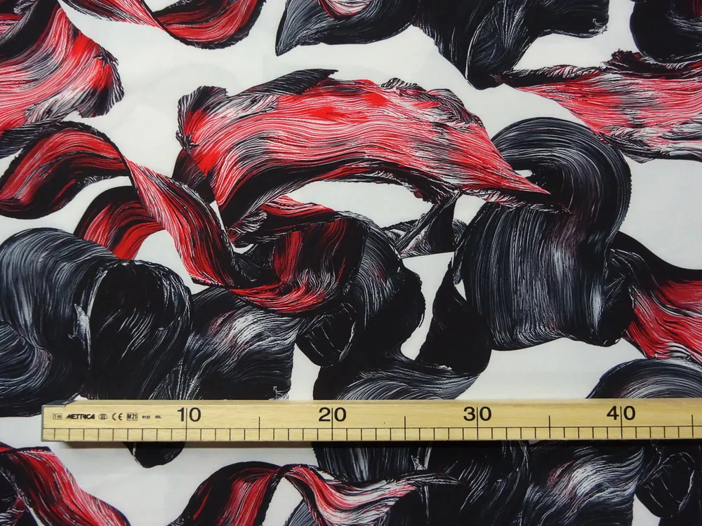 Šatovka smotanová "červeno-čierny vzor" 