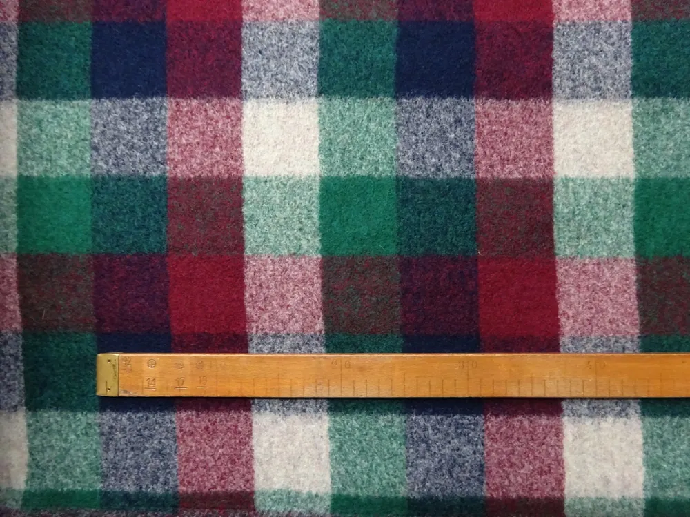 Kabátovina s vlnou farebná "kocka" 