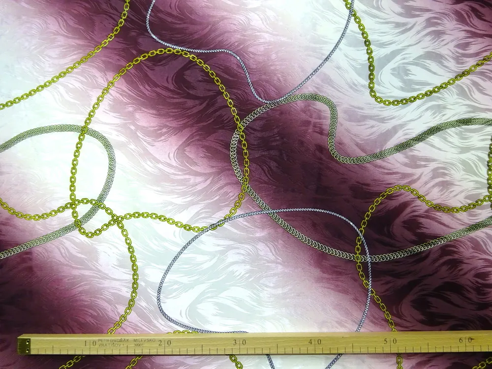 Hodváb maslovo-ružový "retiazky" 