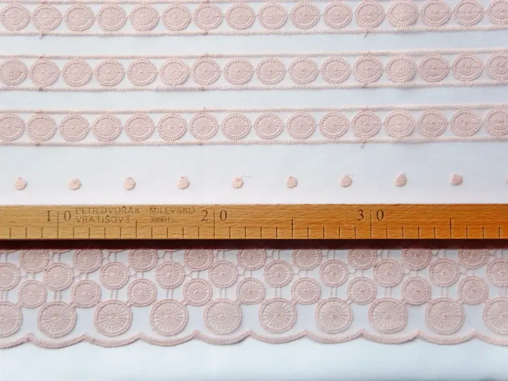 Krajka LIVI ružová "kruhy" 