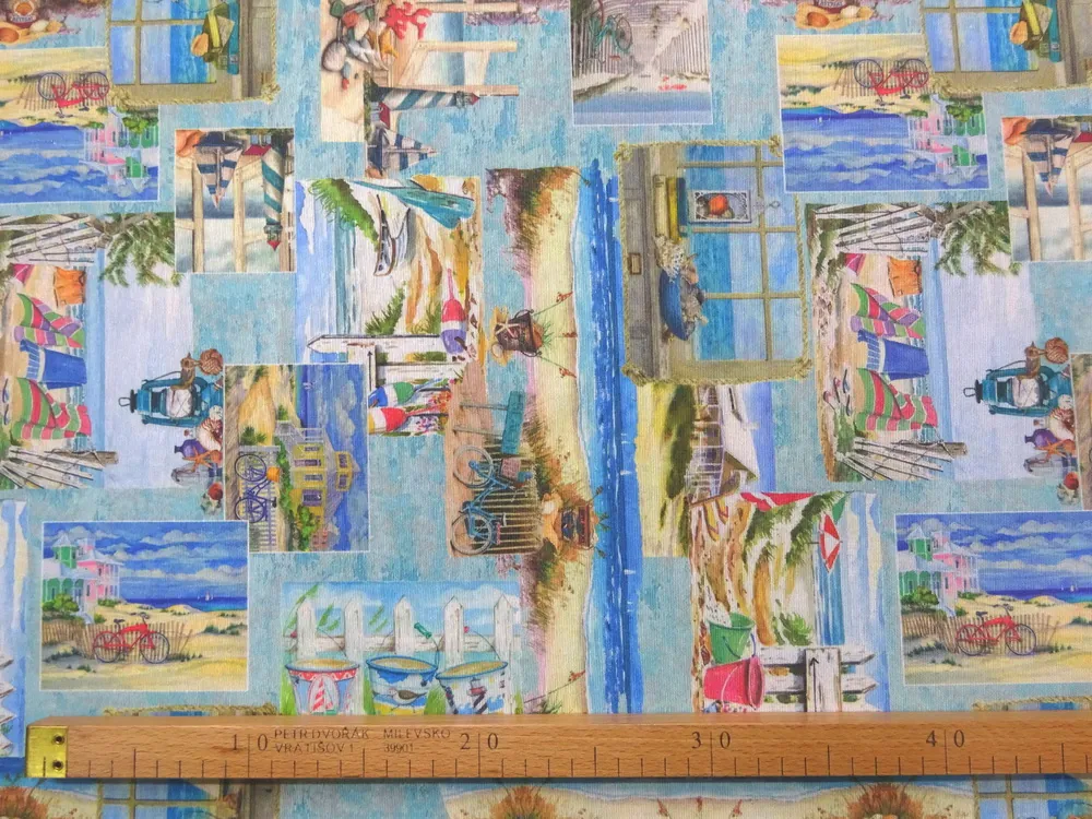 Poťahovka modrá "pláž" 