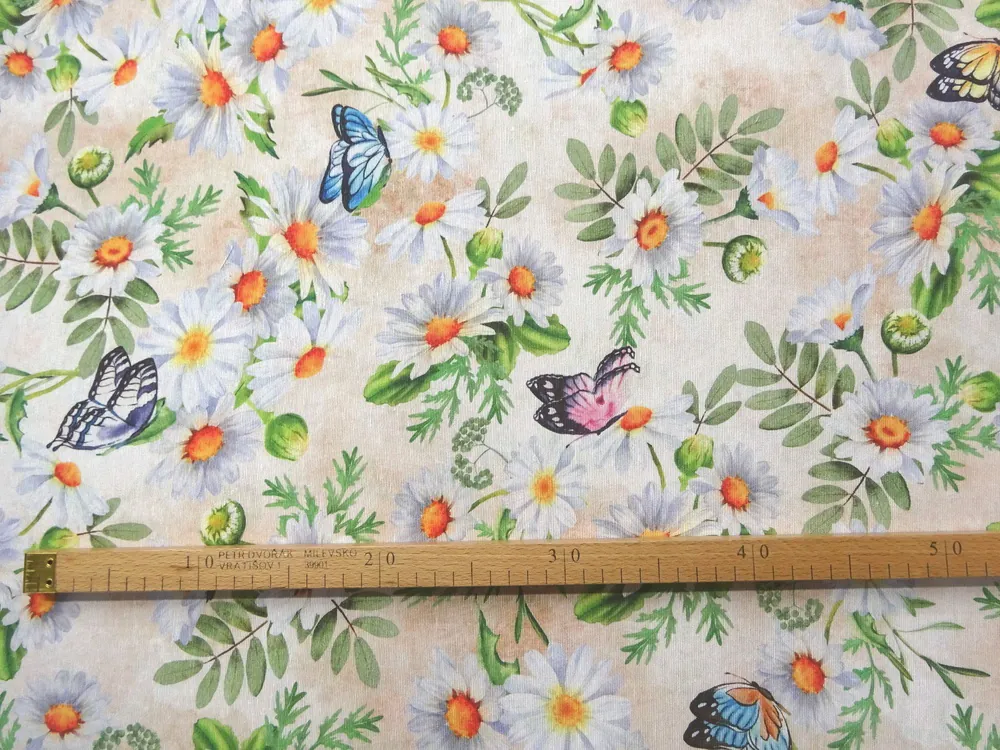 Poťahovka batika "kvety, motýľ" 