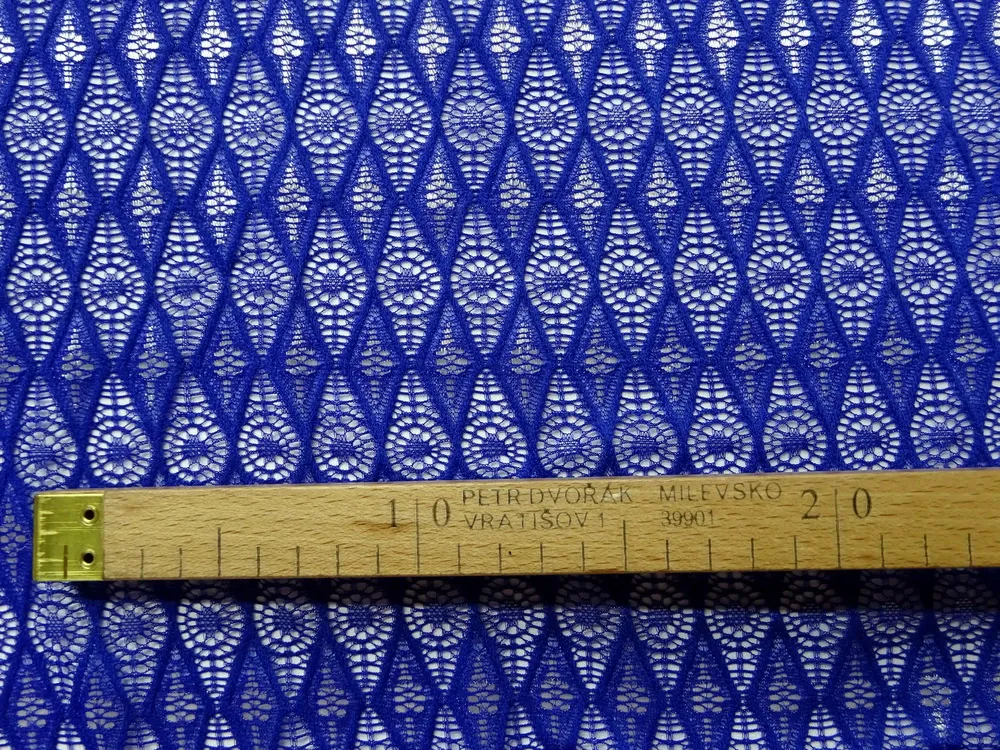 Krajka kráľovsky modrá ""strieborný vzorček" 