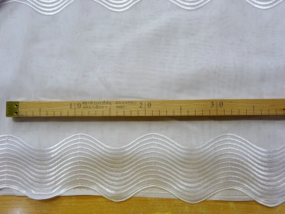 Záclona biela "biele vlnovky" - 170 cm 