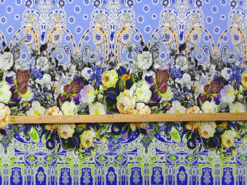 Šatovka Steffi modrá "kvety" - bordúra obojstranná