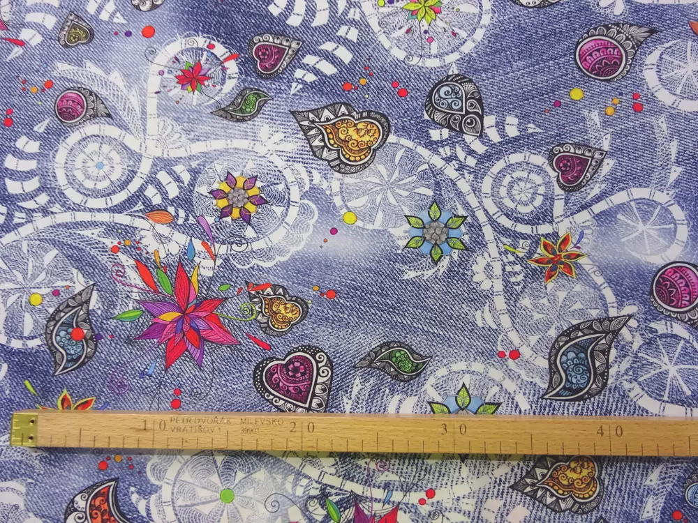 Šatovka Denim bielo-modrá "rôzne vzory"