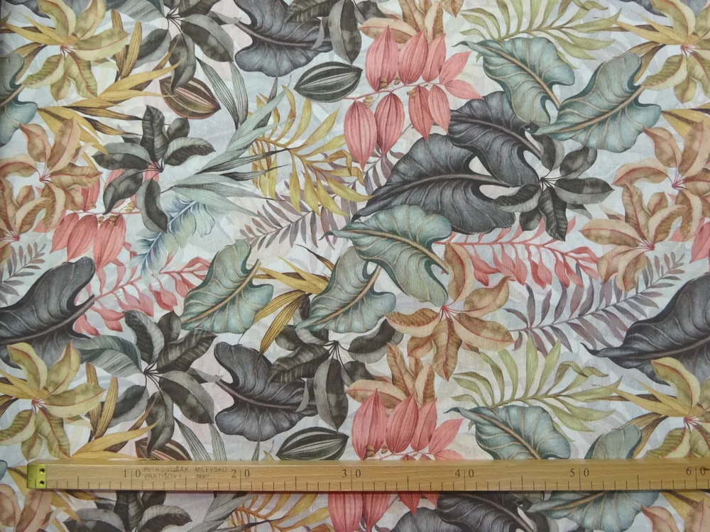 Poťahovka smotanová "listy" 