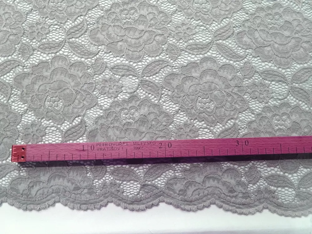 Krajka elastická sivá "kvety" 