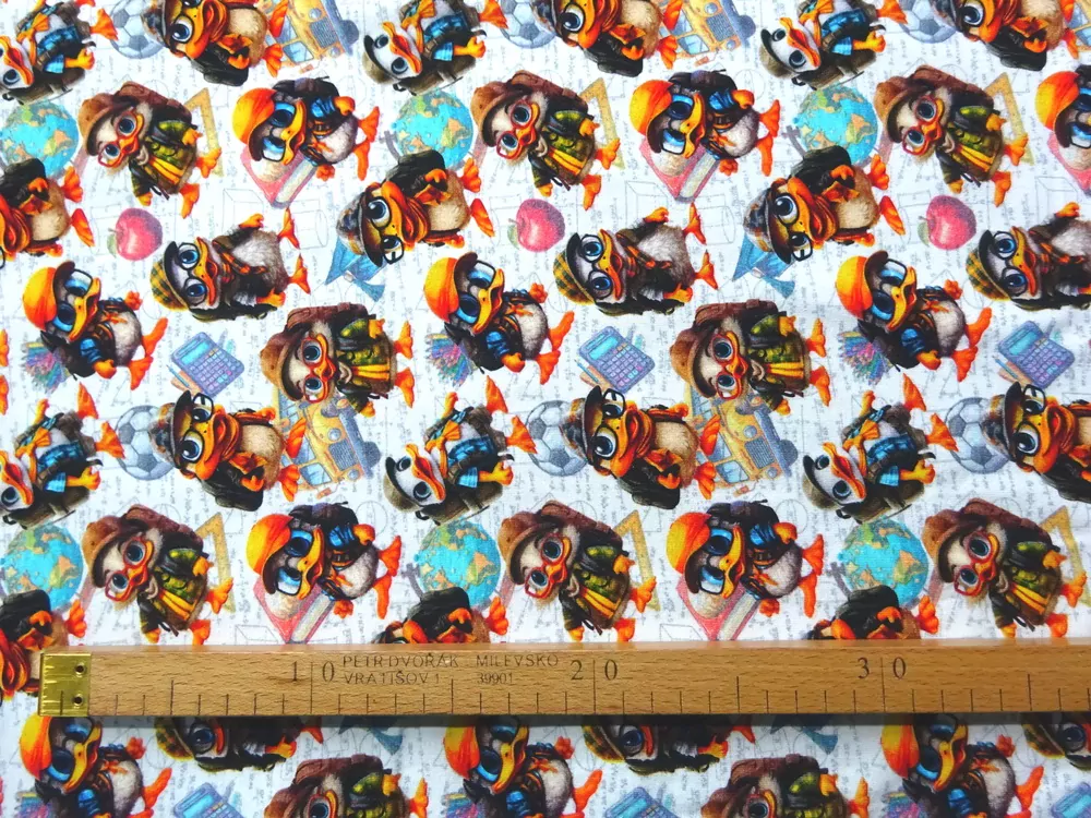 Úplet biely "káčer v škole" - digitálna tlač 