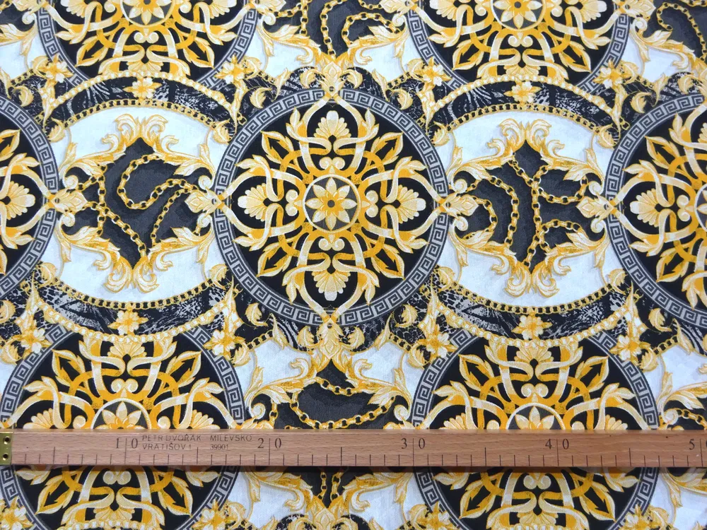 Poťahovka biela "žlto-sivý Versace" 