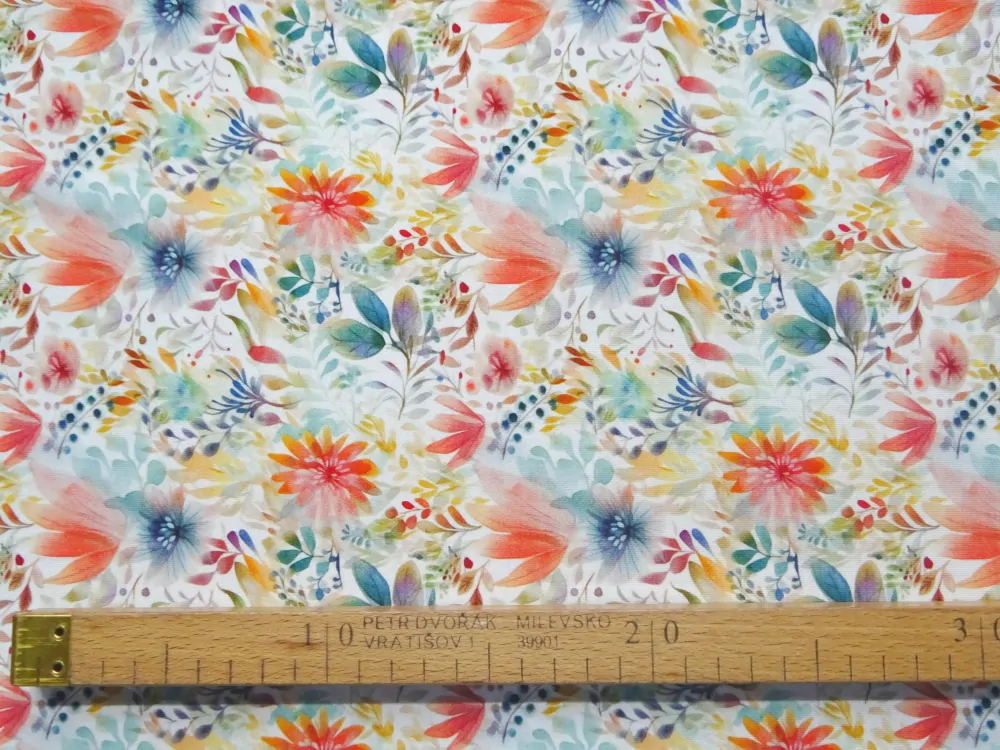 Úplet maslový "farebné kvety" 