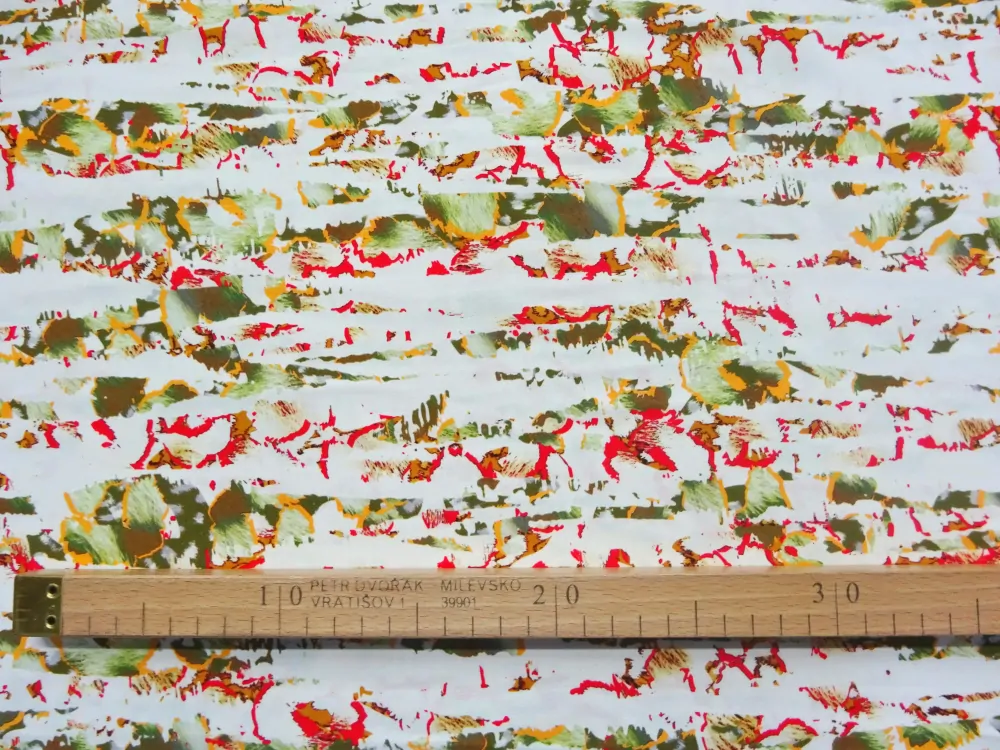 Šatovka smotanová "zelený vzor" 