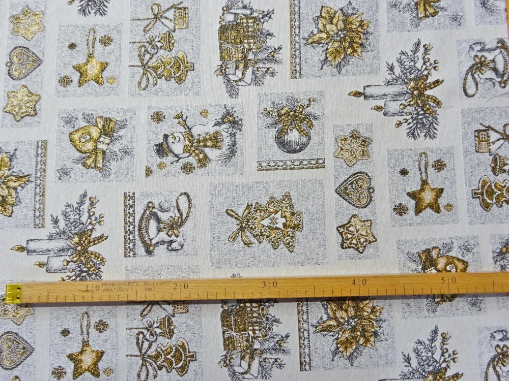 Gobelín prírodný "zlatý vianočný motív" 