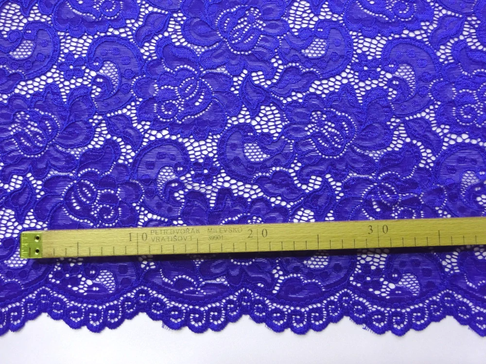 Krajka elastická modrá "kvety" 