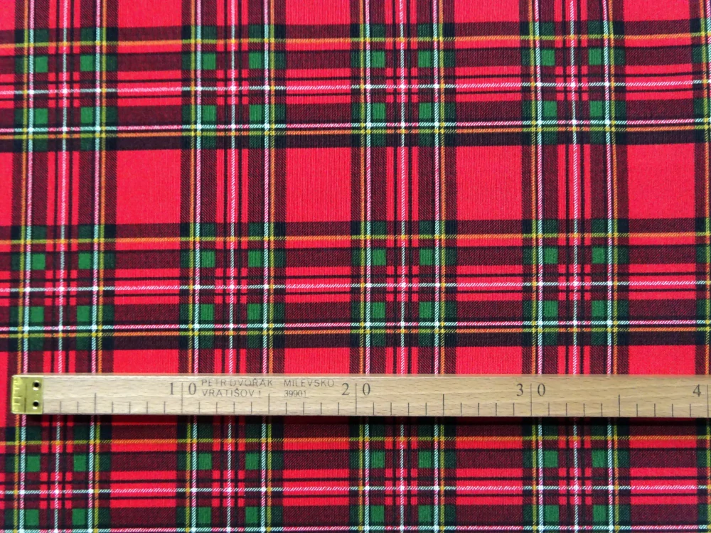 Poťahovka červená "farebné káro" 