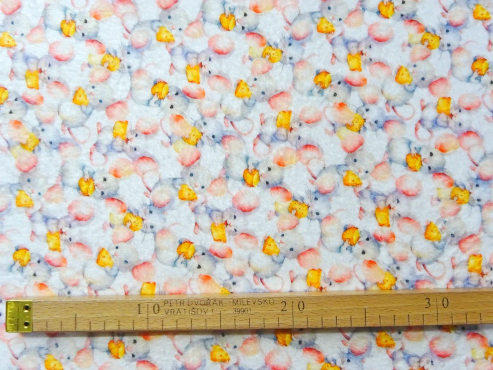 Fleece biely "myška" 