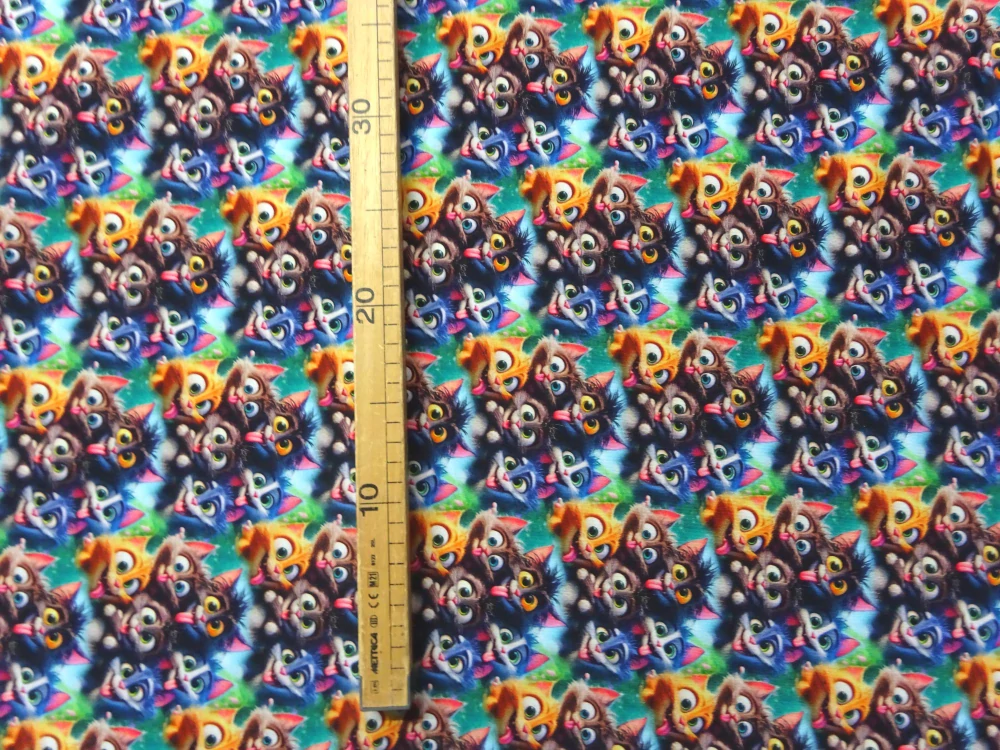 Úplet zeleno-modrý "mačičky" - digitálna tlač 