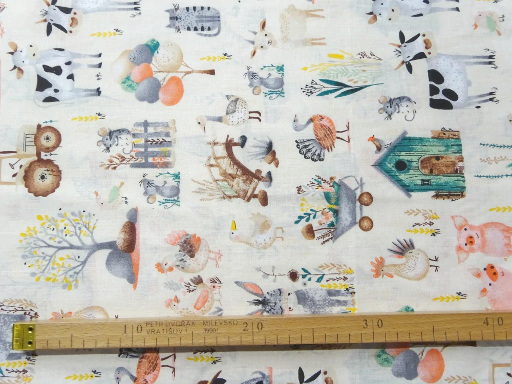 Bavlna svetložltá "farma" 