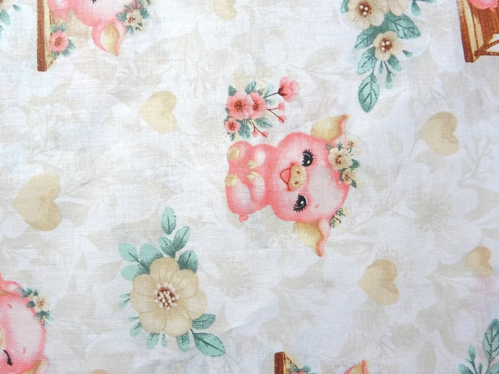 Bavlna biela "veselé prasiatka" 