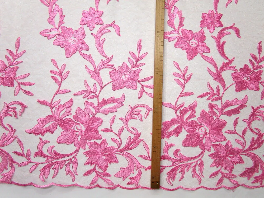 Krajka ružová "kvety, listy"