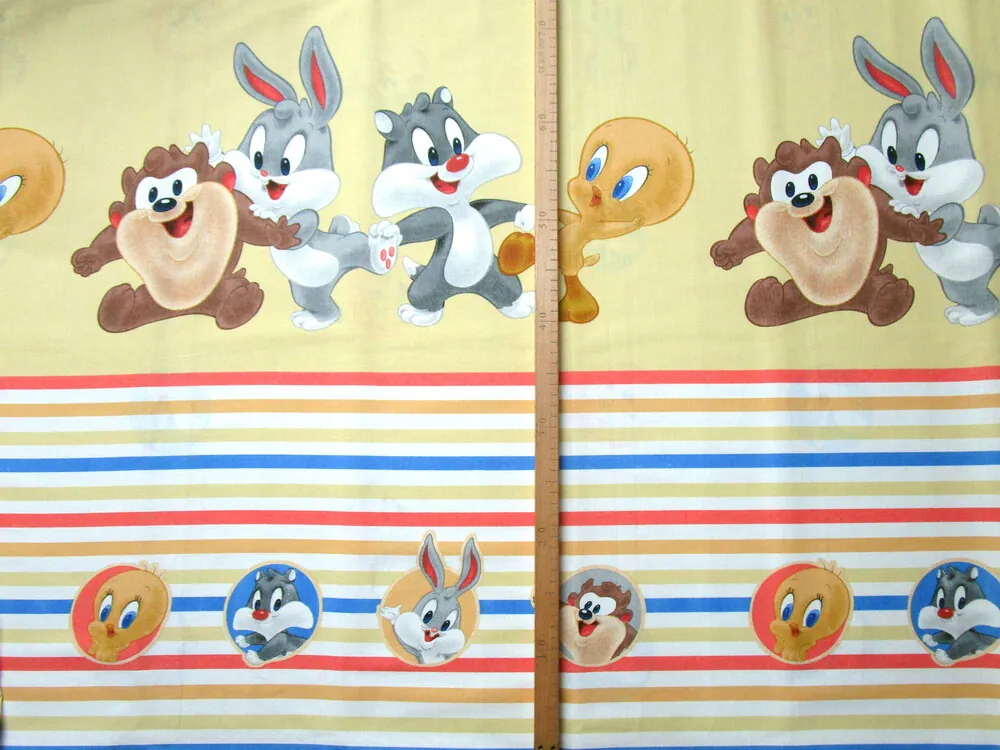Bavlna žltá "disney zvieratká"- bordúra jednostranná
