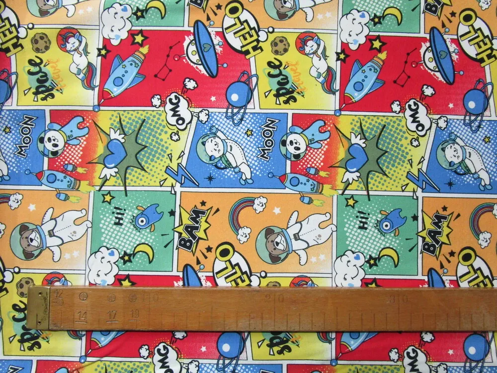 Úplet farebný "vesmírny komiks" 