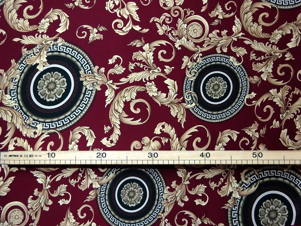 Hodváb vínový "béžovo-hnedý vzor" 