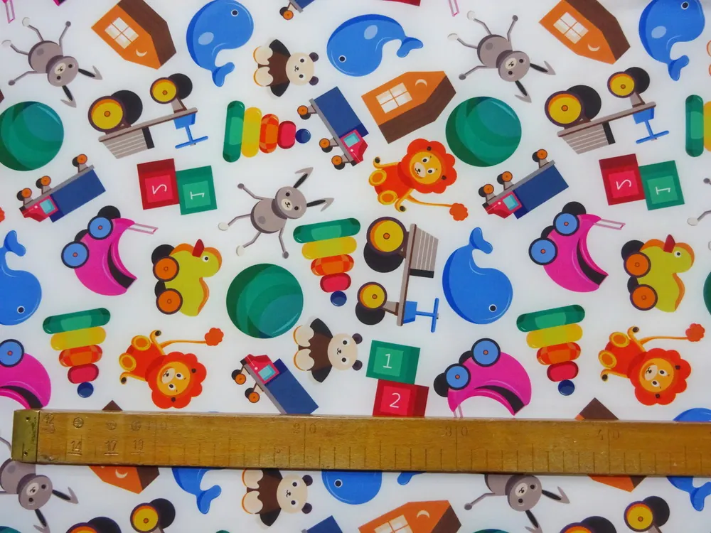 Softshell biely "detské hračky" 